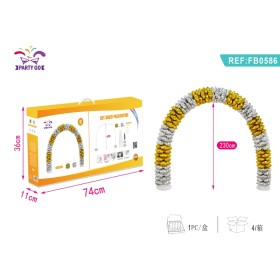 SET PALLONCINI ARCO QUADRIFOGLIO ORO ARGENTO