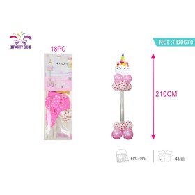 SET PALLONCINI MYLAR UNICORNO 210CM