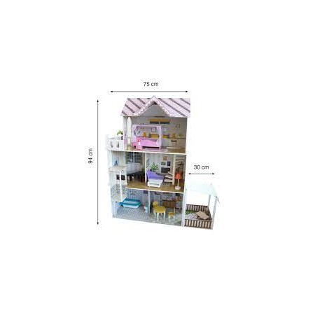 CASA BAMBOLE IN LEGNO CON ACCESSORI