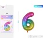 PALLONCINI MYLAR COLORE NUMERO 6 40CM
