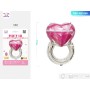 PALLONCINI MYLAR CUORE ANELLO DI DIAMANTI ROSA CM.76