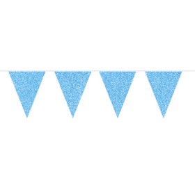 FLAGBANNER GLITTER AZURE BLUE 6MTR QS