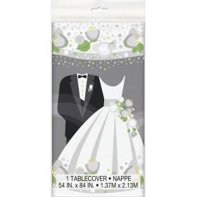 SILVER WEDDING PLSTC TBLCVR QS