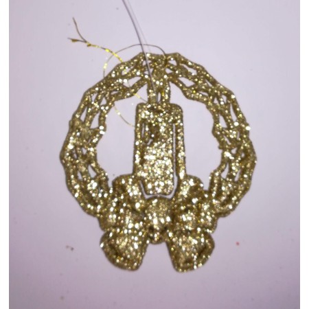 ADDOBBO CANDELA IN CORONA CM.10 ORO