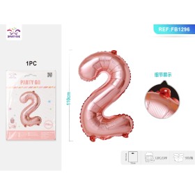 PALLONCINI MYLAR ORO ROSA 110 CM NUMERO 2