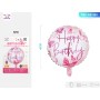 PALLONCINI MYLAR HAPPY BIRTHDAY FARFALLA ROSA