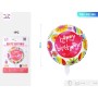 PALLONCINI MYLAR HAPPY BIRTHDAY FIORE COLORE