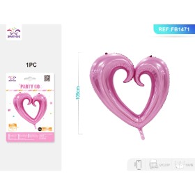 PALLONCINI MYLAR CUORE ROSA 91X109