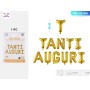 SET PALLONCINI MYLAR TANTI AUGURI ORO CM.40