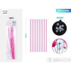 STECCHE PER PALLONCINI ROSA ROSSA CM.40 PZ.10