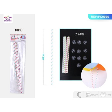 STECCHE PER PALLONCINI COLORE MISTO CM.40 PZ.10