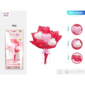 SET PALLONCINI FIORE CUORE ROSA