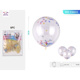 PALLONCINI TRASPARENTE STELLA PAILLETES