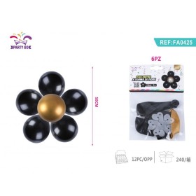 PALLONCINI A FORMA DI FIORE PAILETTES NERO
