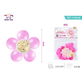 PALLONCINI A FORMA DI FIORE PAILETTES ROSSO