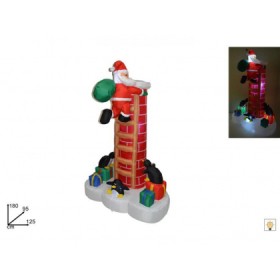 GONFIABILE BABBO NATALE C/CAMINO