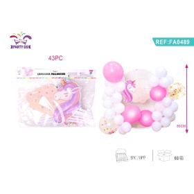 GHIRLANDA PALLONCINO UNICORNO ROSA 80CM
