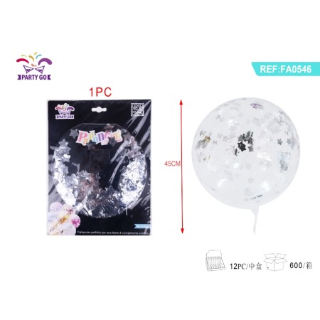 PALLONCINI STELLA PAILLETTES ARGENTO TRASPARENTE