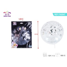 PALLONCINI PAILLETTES ARGENTO TRASPARENTE