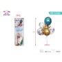 SET PALLONCINI CORONA METALLIZZATA BLU 85CM