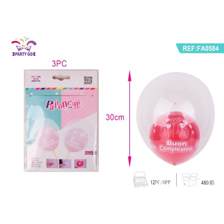 PALLONCINI DOPPIO STRATO BUON COMPLEANNO