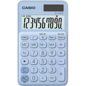 CALCOLATRICE TASCABILI CASIO 10 CIFRE SL-310UC CELESTE