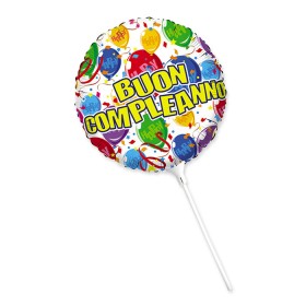 MYLAR TONDO CM.25 BUON COMPL. HAPPY BALLONS