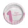 PIATTI GRANDI PRIMO COMPLEANNO ROSA