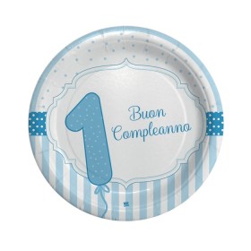 PIATTI GRANDI PRIMO COMPLEANNO CELESTE