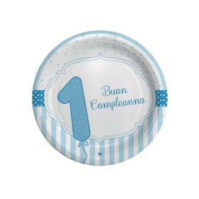 PIATTI PICCOLI PRIMO COMPLEANNO CELESTE