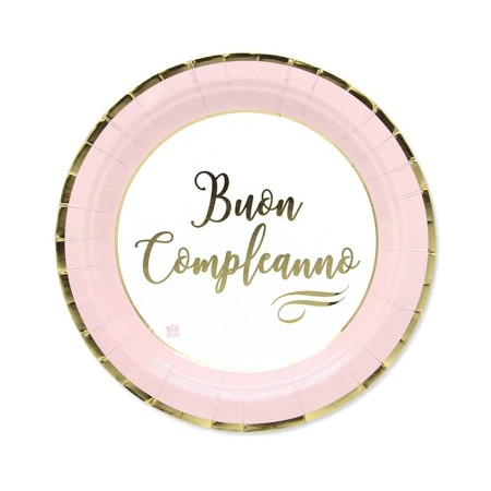 PIATTI GRANDI COMPLEANNO CHIC ROSA