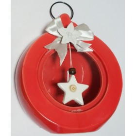 LANTERNE CERAMICA TONDA CON FIOCCO.