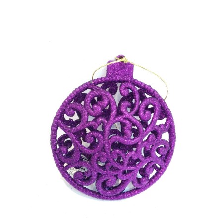 ADDOBBO TONDO NEVE VIOLA CM. 10