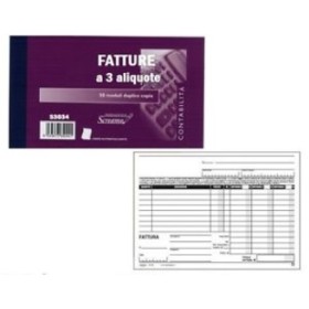 BLOCCHI FATTURA 3 ALIQUOTE 23X15 2 COPIE