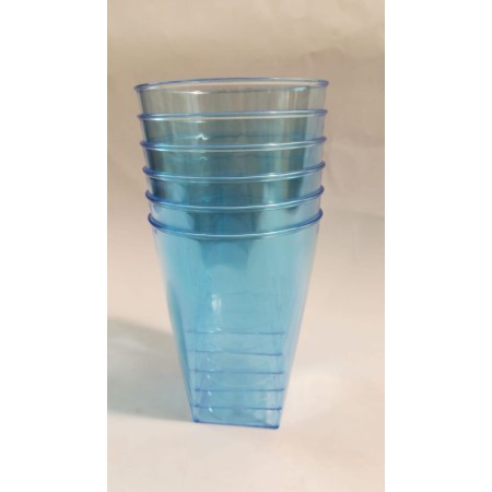 BICCHIERI FLUORESCENTI AZZURRO PZ.6