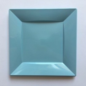 PIATTI QUADRATI 8 6 PZ AZZURRO