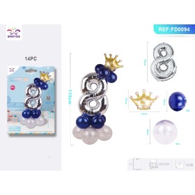 SET PALLONCINI ARGENTO 8 PZ.14