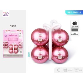 PALLONCINI METALLIZZATI ROSSI BUON COMPLEANNO PZ.13