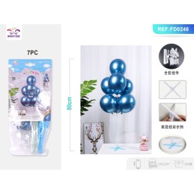 SET PALLONCINI METALLIZZATI BLU 80 CM. PZ.7