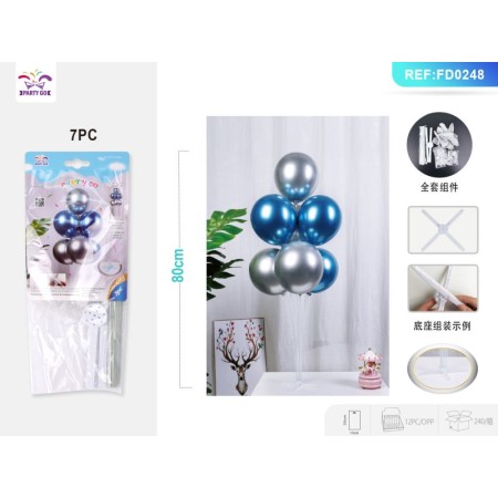 SET PALLONCINI METALLIZZATI BLU E ARGENTO 80 CM. PZ.7