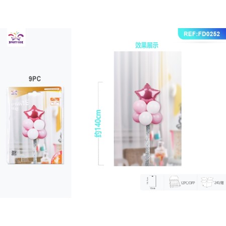 SET PALLONCINI MYLAR ROSA ORO PZ.9