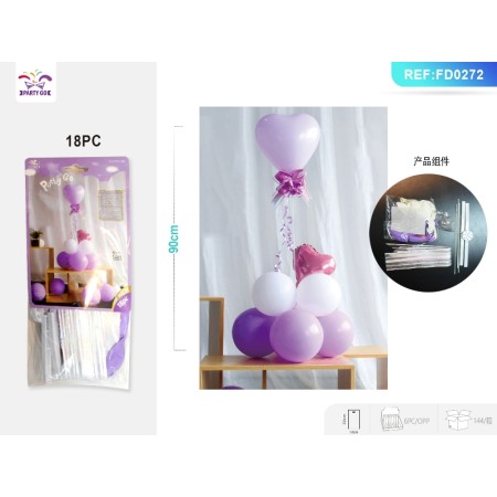 PALLONCINI PER DECORAZIONI CUORE VIOLA PZ.18