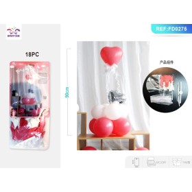 PALLONCINI PER DECORAZIONI CUORE ROSSO PZ.18