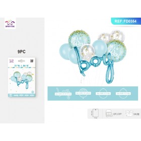 SET PALLONCINI CON SCRITTA BOY PZ.9