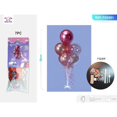 SET DI PALLONCINI METALLIZZATI ROSSO PZ.7