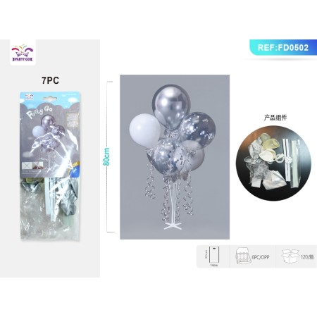 SET DI PALLONCINI METALLIZZATI ARGENTO PZ.7