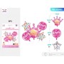 SET PALLONCINI MYLAR CORONA PRINCE ROSA