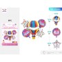 SET PALLONCINI MYLAR ARCOBALENO MONGOLFIERA