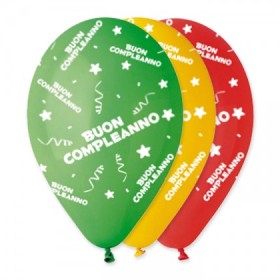 100 PALLONCINI 12 POLLICI BUON COMPLEANNO ASS.