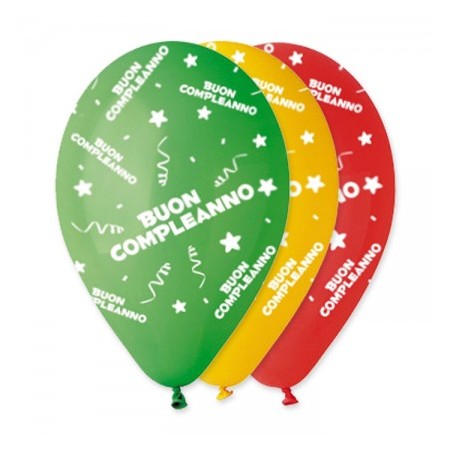 100 PALLONCINI 12 POLLICI BUON COMPLEANNO ASS.